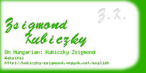 zsigmond kubiczky business card